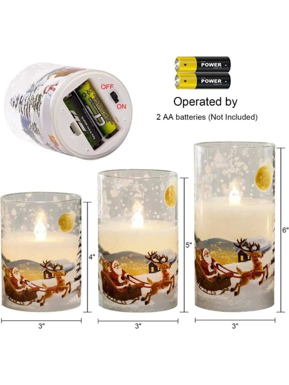 Flameless LED Pillar Candles - Real Wax, Remote & Timer, Christmas Decor, 3 Pack